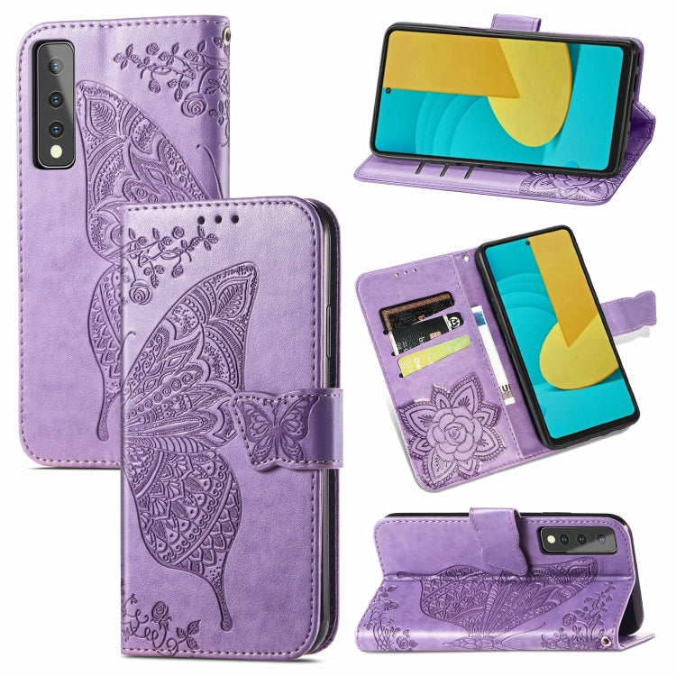 Butterfly Love Flower Embossed Horizontal Flip Leather Case with Bracket & Card Slot & Wallet & Lanyard, For OPPO A93, For Google Pixel 5A, For LG Stylo 7 5G