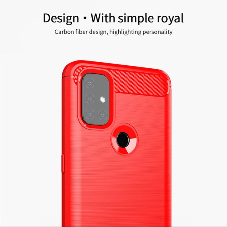 For OnePlus Nord N10 5G MOFI Gentleness Series Brushed Texture Carbon Fiber Soft TPU Case, For OnePlus Nord N10 5G