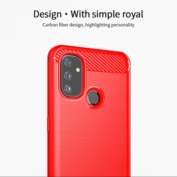 For OnePlus Nord N100 MOFI Gentleness Series Brushed Texture Carbon Fiber Soft TPU Case, For OnePlus Nord N100