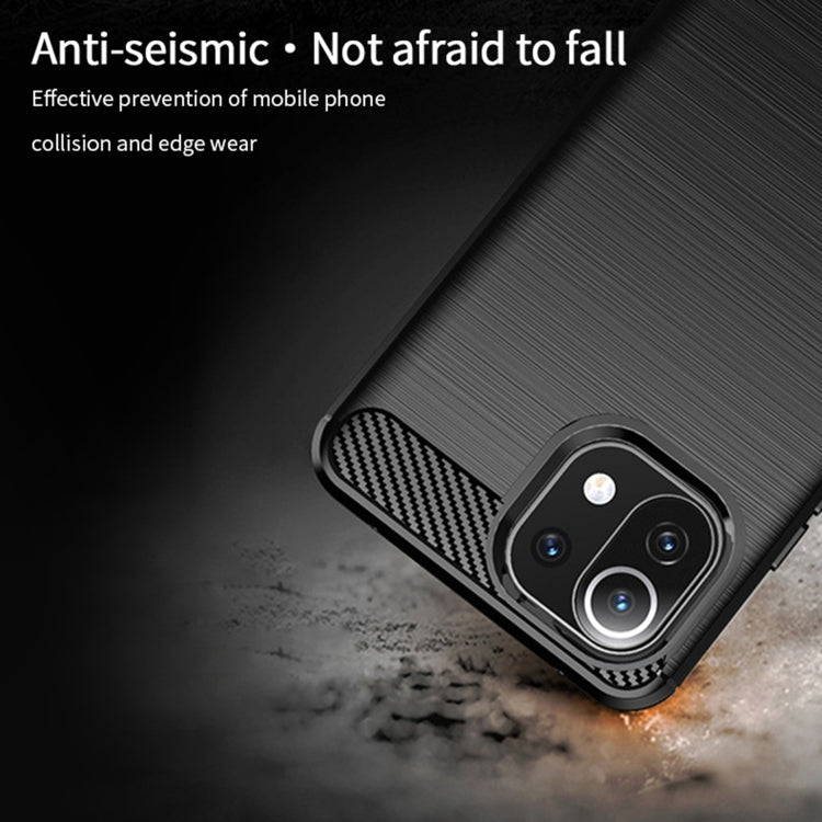 MOFI Gentleness Series Brushed Texture Carbon Fiber Soft TPU Case, For Xiaomi Mi 11 Lite, For Xiaomi Mi 11 Pro, For OnePlus 9R