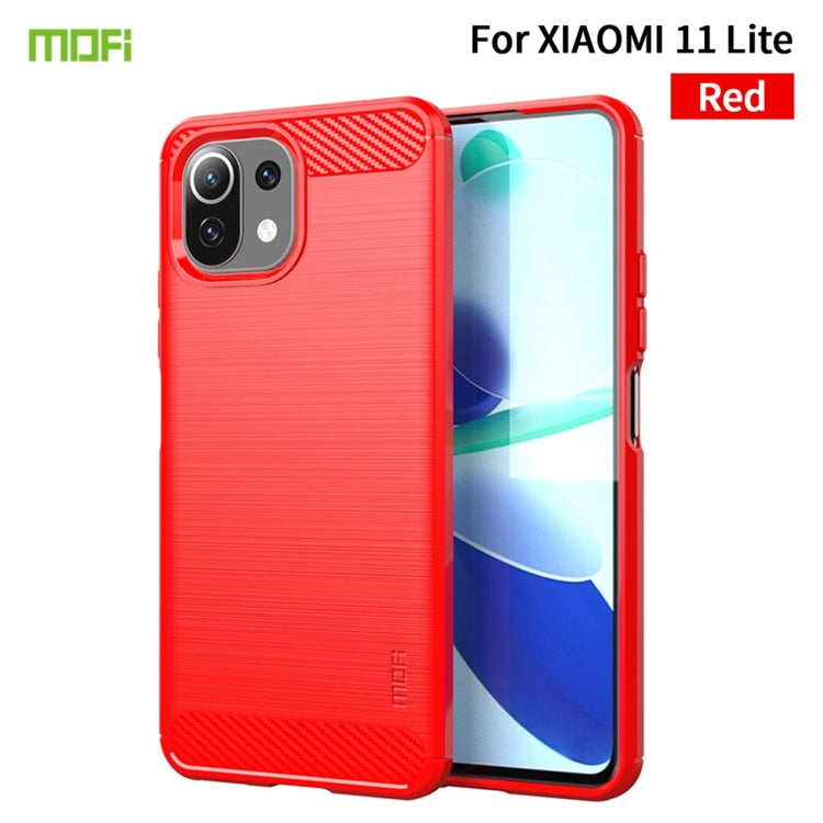 MOFI Gentleness Series Brushed Texture Carbon Fiber Soft TPU Case, For Xiaomi Mi 11 Lite, For Xiaomi Mi 11 Pro, For OnePlus 9R