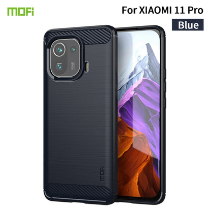 MOFI Gentleness Series Brushed Texture Carbon Fiber Soft TPU Case, For Xiaomi Mi 11 Lite, For Xiaomi Mi 11 Pro, For OnePlus 9R