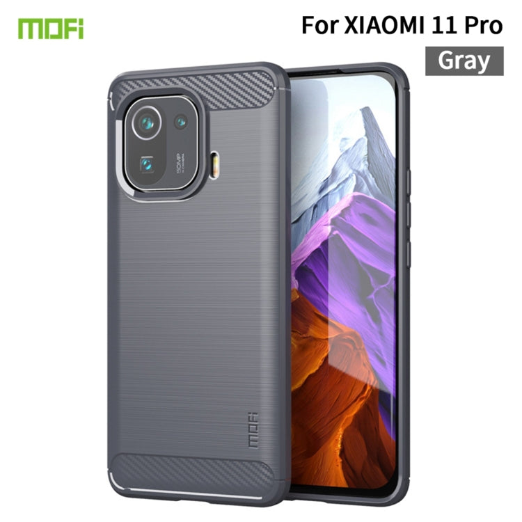 MOFI Gentleness Series Brushed Texture Carbon Fiber Soft TPU Case, For Xiaomi Mi 11 Lite, For Xiaomi Mi 11 Pro, For OnePlus 9R