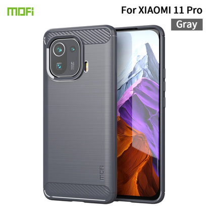MOFI Gentleness Series Brushed Texture Carbon Fiber Soft TPU Case, For Xiaomi Mi 11 Lite, For Xiaomi Mi 11 Pro, For OnePlus 9R