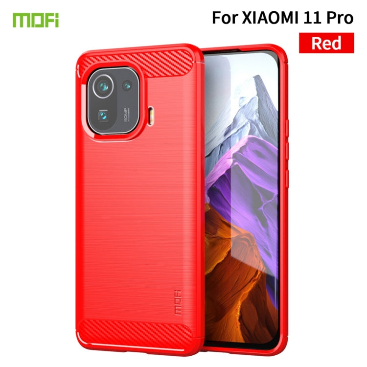 MOFI Gentleness Series Brushed Texture Carbon Fiber Soft TPU Case, For Xiaomi Mi 11 Lite, For Xiaomi Mi 11 Pro, For OnePlus 9R