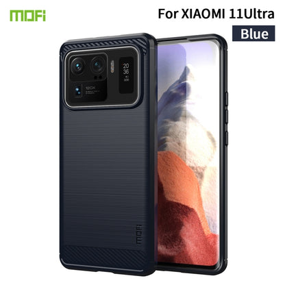 MOFI Gentleness Series Brushed Texture Carbon Fiber Soft TPU Case, For Huawei P50 Pro, For Xiaomi Mi 11 Ultra, For OnePlus 8