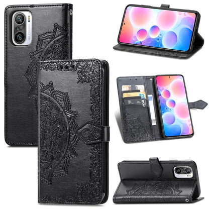 Halfway Mandala Embossing Pattern Horizontal Flip Leather Case with Holder & Card Slots & Wallet & Lanyard, For Xiaomi Redmi Note 10 Pro, For Xiaomi Redmi Note 10 5G, For Xiaomi Redmi K40 / K40 Pro / K40 Pro+, For OPPO Find X3 Pro