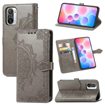 Halfway Mandala Embossing Pattern Horizontal Flip Leather Case with Holder & Card Slots & Wallet & Lanyard, For Xiaomi Redmi Note 10 Pro, For Xiaomi Redmi Note 10 5G, For Xiaomi Redmi K40 / K40 Pro / K40 Pro+, For OPPO Find X3 Pro