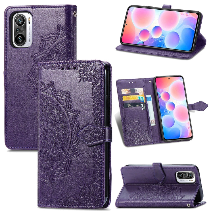Halfway Mandala Embossing Pattern Horizontal Flip Leather Case with Holder & Card Slots & Wallet & Lanyard, For Xiaomi Redmi Note 10 Pro, For Xiaomi Redmi Note 10 5G, For Xiaomi Redmi K40 / K40 Pro / K40 Pro+, For OPPO Find X3 Pro