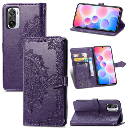 Halfway Mandala Embossing Pattern Horizontal Flip Leather Case with Holder & Card Slots & Wallet & Lanyard, For Xiaomi Redmi Note 10 Pro, For Xiaomi Redmi Note 10 5G, For Xiaomi Redmi K40 / K40 Pro / K40 Pro+, For OPPO Find X3 Pro