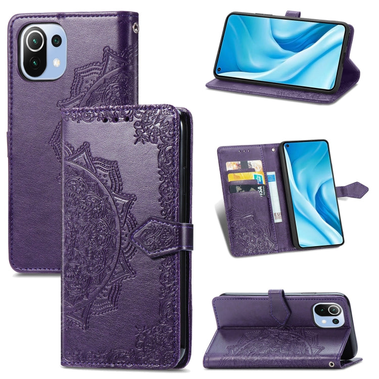 Halfway Mandala Embossing Pattern Horizontal Flip Leather Case with Holder & Card Slots & Wallet & Lanyard, For Huawei  P50, For Xiaomi 11 Lite, For Motorola Edge S, For OnePlus 9 Pro