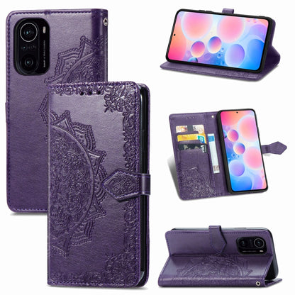Halfway Mandala Embossing Pattern Horizontal Flip Leather Case with Holder & Card Slots & Wallet & Lanyard, For Xiaomi Redmi Note 10 Pro, For Xiaomi Redmi Note 10 5G, For Xiaomi Redmi K40 / K40 Pro / K40 Pro+, For OPPO Find X3 Pro
