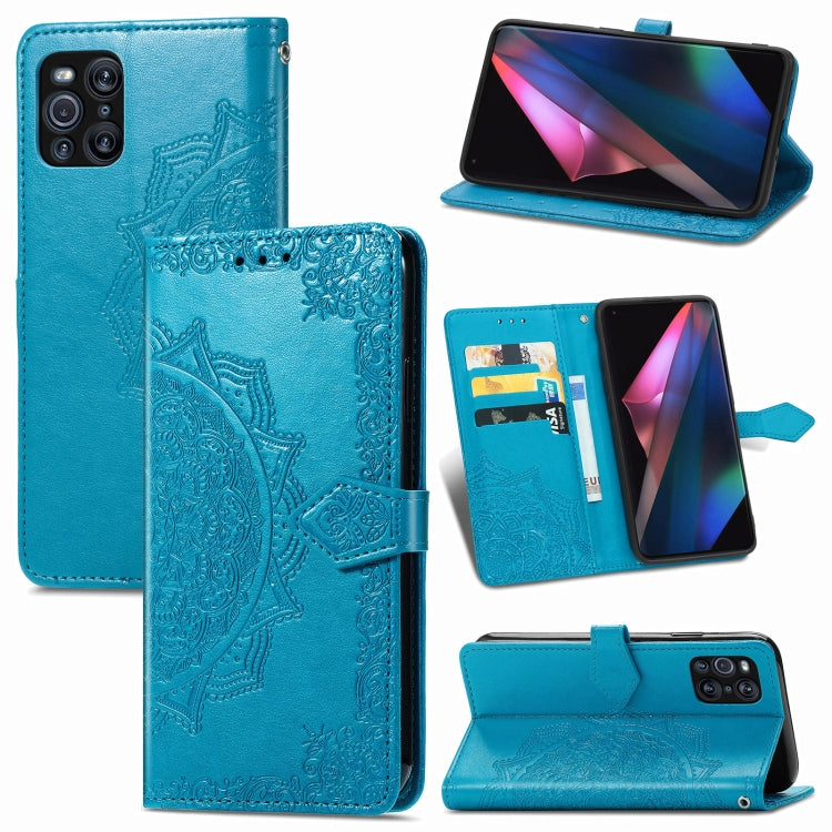 Halfway Mandala Embossing Pattern Horizontal Flip Leather Case with Holder & Card Slots & Wallet & Lanyard, For Xiaomi Redmi Note 10 Pro, For Xiaomi Redmi Note 10 5G, For Xiaomi Redmi K40 / K40 Pro / K40 Pro+, For OPPO Find X3 Pro