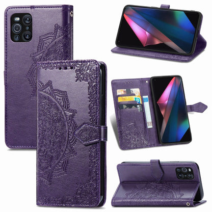 Halfway Mandala Embossing Pattern Horizontal Flip Leather Case with Holder & Card Slots & Wallet & Lanyard, For Xiaomi Redmi Note 10 Pro, For Xiaomi Redmi Note 10 5G, For Xiaomi Redmi K40 / K40 Pro / K40 Pro+, For OPPO Find X3 Pro