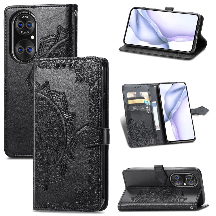 Halfway Mandala Embossing Pattern Horizontal Flip Leather Case with Holder & Card Slots & Wallet & Lanyard, For OPPO Reno5 Pro+, For vivo X60 Pro+, For vivo X60 Pro, For Huawei  P50 Pro