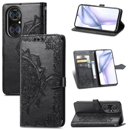Halfway Mandala Embossing Pattern Horizontal Flip Leather Case with Holder & Card Slots & Wallet & Lanyard, For OPPO Reno5 Pro+, For vivo X60 Pro+, For vivo X60 Pro, For Huawei  P50 Pro