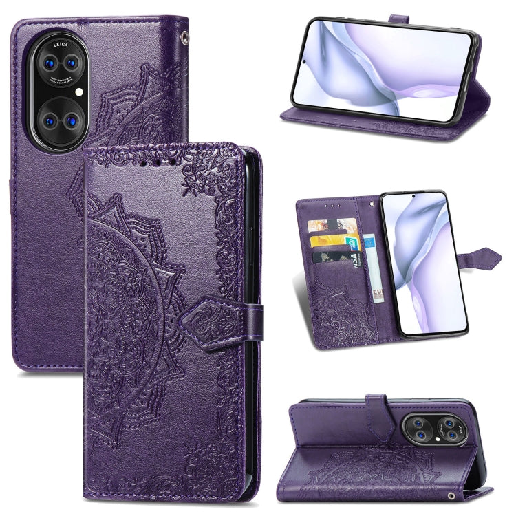 Halfway Mandala Embossing Pattern Horizontal Flip Leather Case with Holder & Card Slots & Wallet & Lanyard, For OPPO Reno5 Pro+, For vivo X60 Pro+, For vivo X60 Pro, For Huawei  P50 Pro