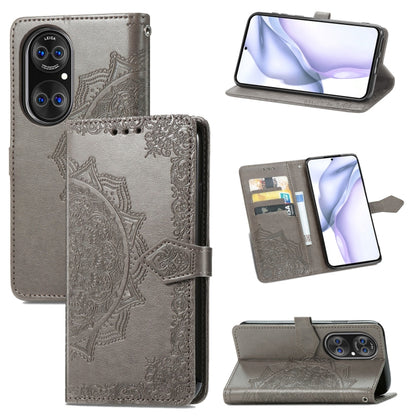 Halfway Mandala Embossing Pattern Horizontal Flip Leather Case with Holder & Card Slots & Wallet & Lanyard, For Huawei  P50, For Xiaomi 11 Lite, For Motorola Edge S, For OnePlus 9 Pro
