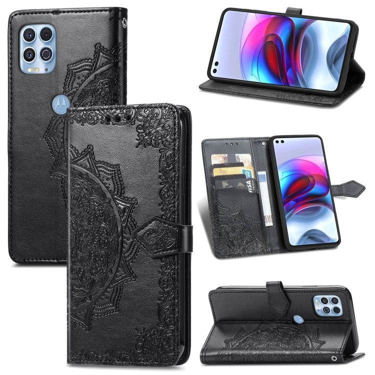 Halfway Mandala Embossing Pattern Horizontal Flip Leather Case with Holder & Card Slots & Wallet & Lanyard, For Huawei  P50, For Xiaomi 11 Lite, For Motorola Edge S, For OnePlus 9 Pro