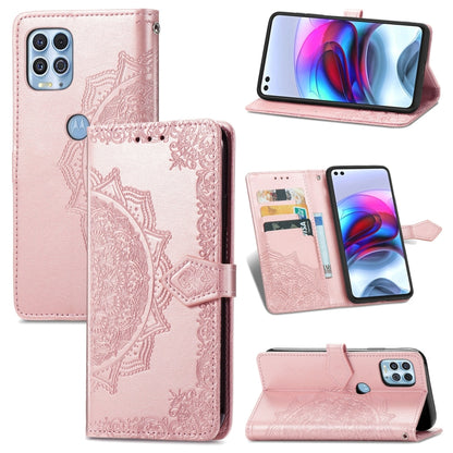 Halfway Mandala Embossing Pattern Horizontal Flip Leather Case with Holder & Card Slots & Wallet & Lanyard, For Huawei  P50, For Xiaomi 11 Lite, For Motorola Edge S, For OnePlus 9 Pro