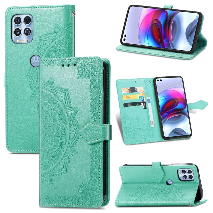 Halfway Mandala Embossing Pattern Horizontal Flip Leather Case with Holder & Card Slots & Wallet & Lanyard, For Huawei  P50, For Xiaomi 11 Lite, For Motorola Edge S, For OnePlus 9 Pro