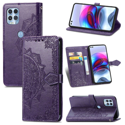 Halfway Mandala Embossing Pattern Horizontal Flip Leather Case with Holder & Card Slots & Wallet & Lanyard, For Huawei  P50, For Xiaomi 11 Lite, For Motorola Edge S, For OnePlus 9 Pro