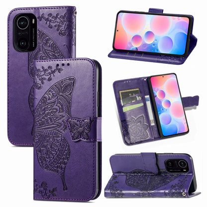Butterfly Love Flowers Embossed Horizontal Flip Leather Case with Holder & Card Slots & Wallet & Lanyard, For Xiaomi Redmi K40 /K40 Pro /K40 Pro+, For Xiaomi Redmi Note10 5G, For Xiaomi Mi 10S