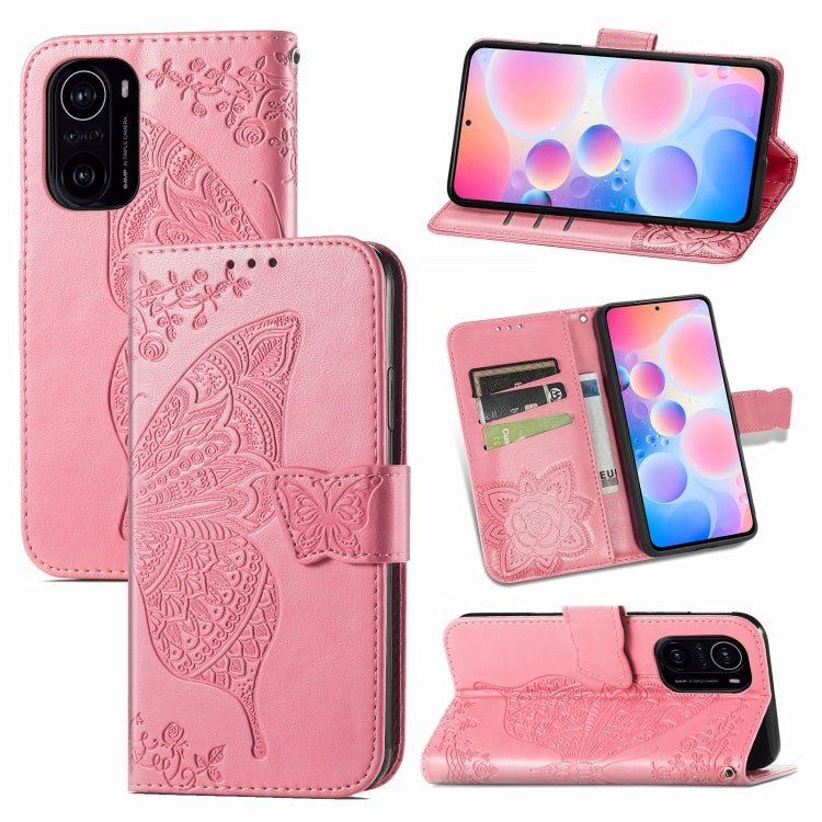 Butterfly Love Flowers Embossed Horizontal Flip Leather Case with Holder & Card Slots & Wallet & Lanyard, For Xiaomi Redmi K40 /K40 Pro /K40 Pro+, For Xiaomi Redmi Note10 5G, For Xiaomi Mi 10S
