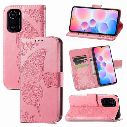 Butterfly Love Flowers Embossed Horizontal Flip Leather Case with Holder & Card Slots & Wallet & Lanyard, For Xiaomi Redmi K40 /K40 Pro /K40 Pro+, For Xiaomi Redmi Note10 5G, For Xiaomi Mi 10S