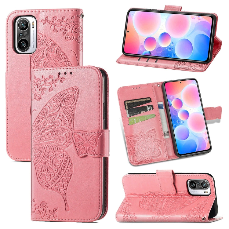 Butterfly Love Flowers Embossed Horizontal Flip Leather Case with Holder & Card Slots & Wallet & Lanyard, For Xiaomi Redmi K40 /K40 Pro /K40 Pro+, For Xiaomi Redmi Note10 5G, For Xiaomi Mi 10S