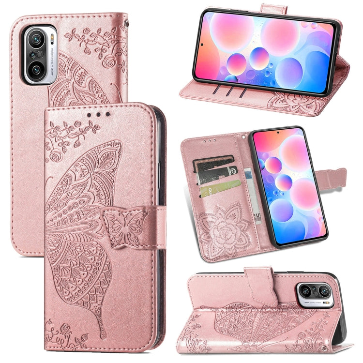Butterfly Love Flowers Embossed Horizontal Flip Leather Case with Holder & Card Slots & Wallet & Lanyard, For Xiaomi Redmi Note 10 Pro, For OPPO Find X3 Pro, For OPPO Reno5 Pro+