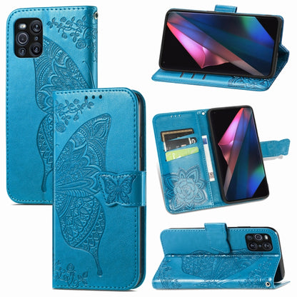 Butterfly Love Flowers Embossed Horizontal Flip Leather Case with Holder & Card Slots & Wallet & Lanyard, For Xiaomi Redmi Note 10 Pro, For OPPO Find X3 Pro, For OPPO Reno5 Pro+