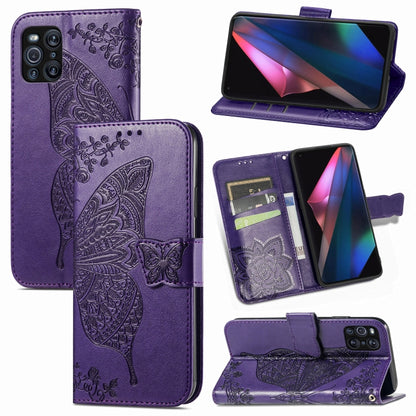 Butterfly Love Flowers Embossed Horizontal Flip Leather Case with Holder & Card Slots & Wallet & Lanyard, For Xiaomi Redmi Note 10 Pro, For OPPO Find X3 Pro, For OPPO Reno5 Pro+