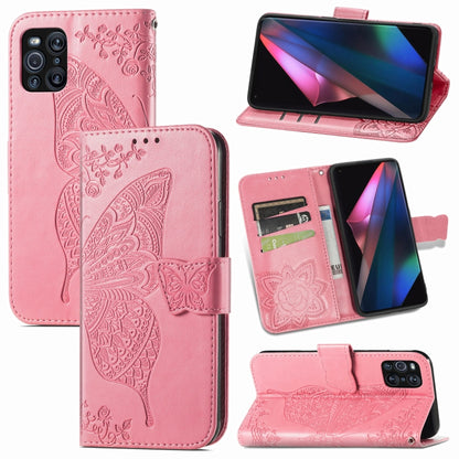 Butterfly Love Flowers Embossed Horizontal Flip Leather Case with Holder & Card Slots & Wallet & Lanyard, For Xiaomi Redmi Note 10 Pro, For OPPO Find X3 Pro, For OPPO Reno5 Pro+