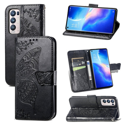 Butterfly Love Flowers Embossed Horizontal Flip Leather Case with Holder & Card Slots & Wallet & Lanyard, For Xiaomi Redmi Note 10 Pro, For OPPO Find X3 Pro, For OPPO Reno5 Pro+