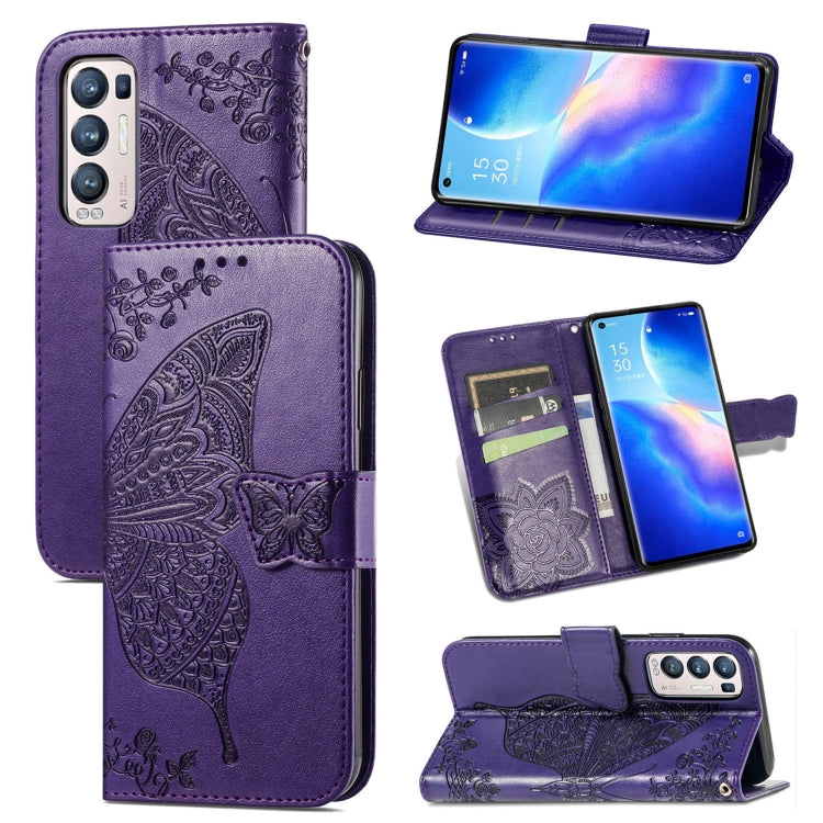 Butterfly Love Flowers Embossed Horizontal Flip Leather Case with Holder & Card Slots & Wallet & Lanyard, For Xiaomi Redmi Note 10 Pro, For OPPO Find X3 Pro, For OPPO Reno5 Pro+