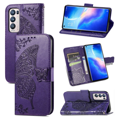 Butterfly Love Flowers Embossed Horizontal Flip Leather Case with Holder & Card Slots & Wallet & Lanyard, For Xiaomi Redmi Note 10 Pro, For OPPO Find X3 Pro, For OPPO Reno5 Pro+