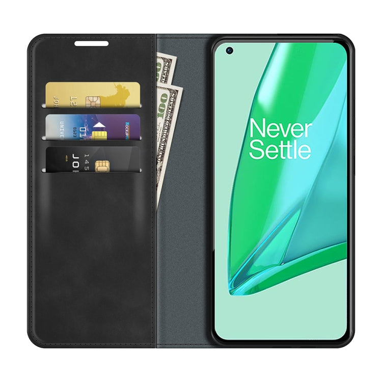 For OnePlus 9 Pro Retro-skin Business Magnetic Suction Leather Case with Holder & Card Slots & Wallet, For OnePlus 9 Pro