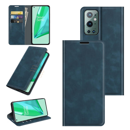 For OnePlus 9 Pro Retro-skin Business Magnetic Suction Leather Case with Holder & Card Slots & Wallet, For OnePlus 9 Pro
