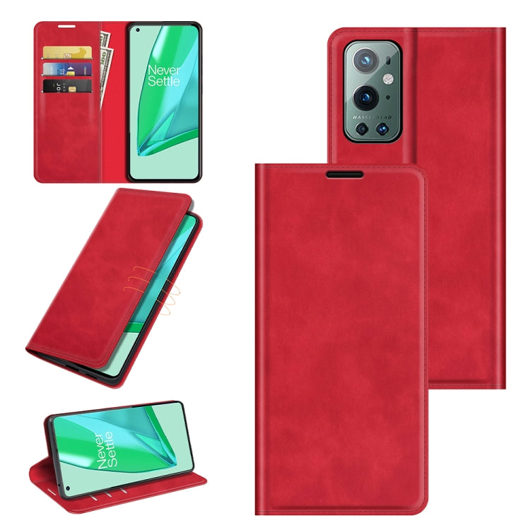 For OnePlus 9 Pro Retro-skin Business Magnetic Suction Leather Case with Holder & Card Slots & Wallet, For OnePlus 9 Pro