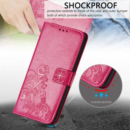 Four-leaf Clasp Embossed Buckle Mobile Phone Protection Leather Case with Lanyard & Card Slot & Wallet & Bracket Function, For Sharp R6, For Xiaomi Redmi K40 / K40 Pro, For FUJITSU F-41B, For Tecno Spark 6