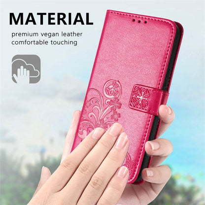 Four-leaf Clasp Embossed Buckle Mobile Phone Protection Leather Case with Lanyard & Card Slot & Wallet & Bracket Function, For Sharp R6, For Xiaomi Redmi K40 / K40 Pro, For FUJITSU F-41B, For Tecno Spark 6