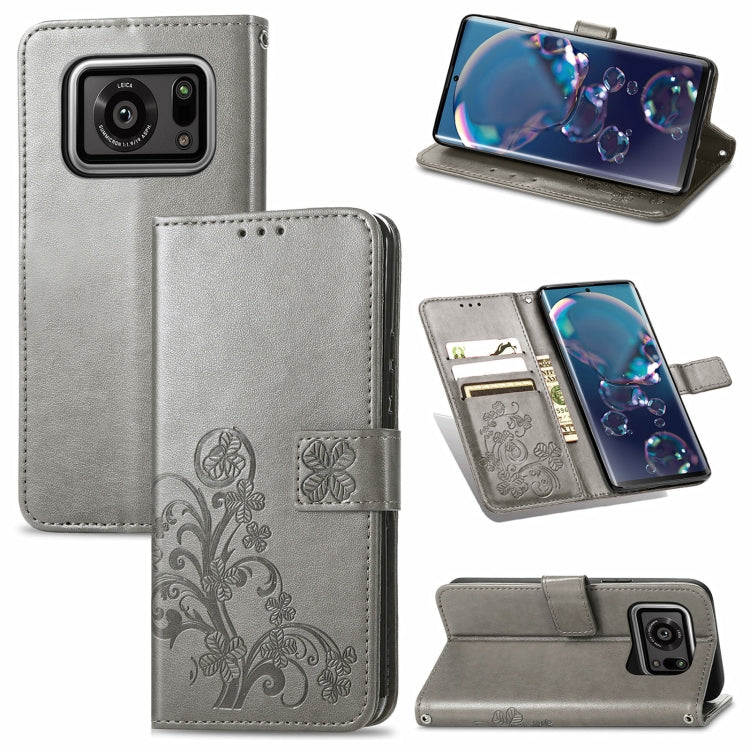 Four-leaf Clasp Embossed Buckle Mobile Phone Protection Leather Case with Lanyard & Card Slot & Wallet & Bracket Function, For Sharp R6, For Xiaomi Redmi K40 / K40 Pro, For FUJITSU F-41B, For Tecno Spark 6