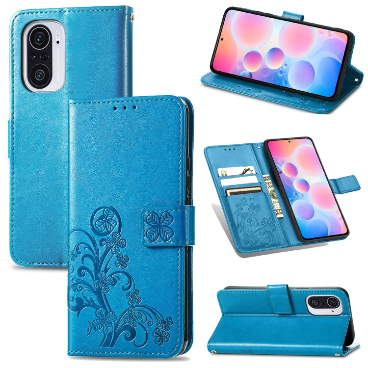 Four-leaf Clasp Embossed Buckle Mobile Phone Protection Leather Case with Lanyard & Card Slot & Wallet & Bracket Function, For Sharp R6, For Xiaomi Redmi K40 / K40 Pro, For FUJITSU F-41B, For Tecno Spark 6