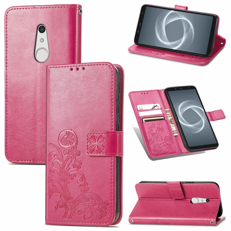 Four-leaf Clasp Embossed Buckle Mobile Phone Protection Leather Case with Lanyard & Card Slot & Wallet & Bracket Function, For Sharp R6, For Xiaomi Redmi K40 / K40 Pro, For FUJITSU F-41B, For Tecno Spark 6