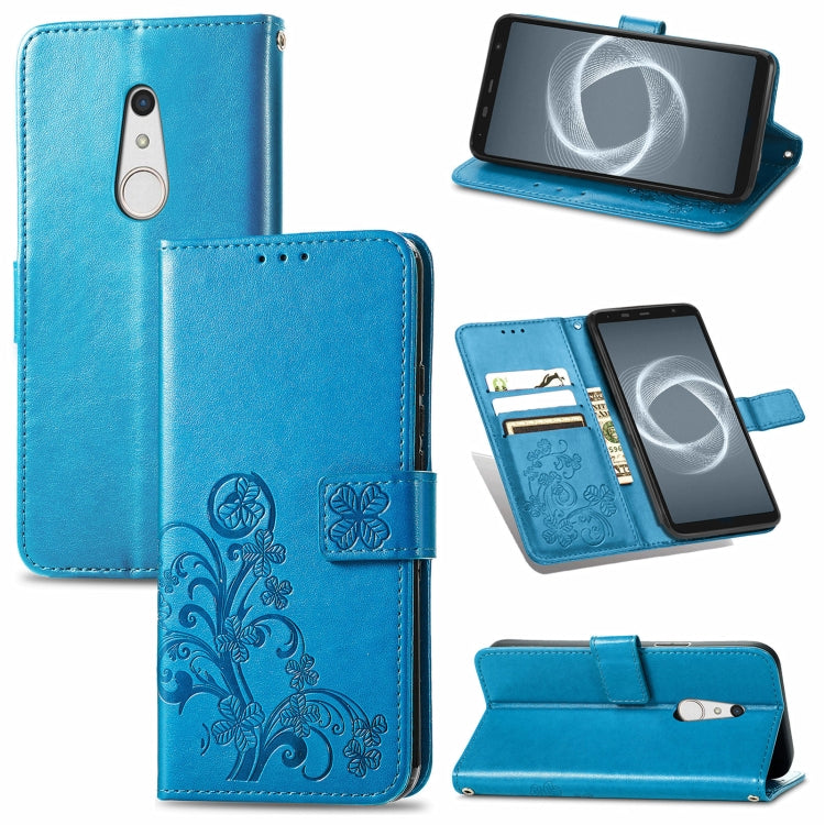 Four-leaf Clasp Embossed Buckle Mobile Phone Protection Leather Case with Lanyard & Card Slot & Wallet & Bracket Function, For Sharp R6, For Xiaomi Redmi K40 / K40 Pro, For FUJITSU F-41B, For Tecno Spark 6