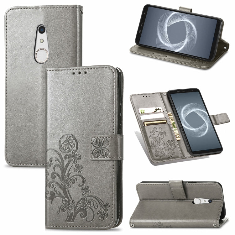 Four-leaf Clasp Embossed Buckle Mobile Phone Protection Leather Case with Lanyard & Card Slot & Wallet & Bracket Function, For Sharp R6, For Xiaomi Redmi K40 / K40 Pro, For FUJITSU F-41B, For Tecno Spark 6