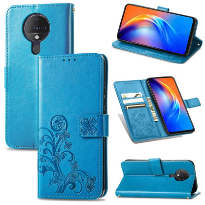Four-leaf Clasp Embossed Buckle Mobile Phone Protection Leather Case with Lanyard & Card Slot & Wallet & Bracket Function, For Sharp R6, For Xiaomi Redmi K40 / K40 Pro, For FUJITSU F-41B, For Tecno Spark 6