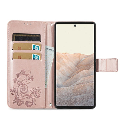 Four-leaf Clasp Embossed Buckle Mobile Phone Protection Leather Case with Lanyard & Card Slot & Wallet & Bracket Function, For Google Pixel 6 Pro, For Xiaomi Redmi Note 10 5G, For Rakuten BIG, For Meizu 18