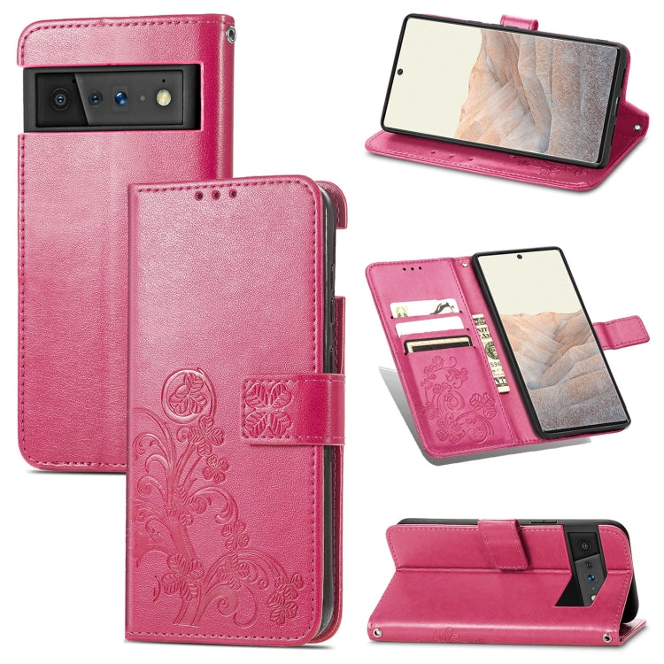 Four-leaf Clasp Embossed Buckle Mobile Phone Protection Leather Case with Lanyard & Card Slot & Wallet & Bracket Function, For Google Pixel 6 Pro, For Xiaomi Redmi Note 10 5G, For Rakuten BIG, For Meizu 18
